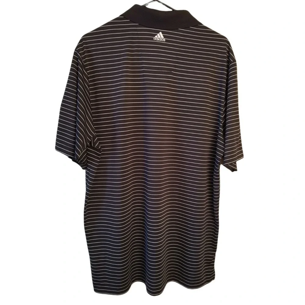 adidas Climalite Golf Polo Men's Shirt Size L, PIT TO PIT 24 Black White Striped